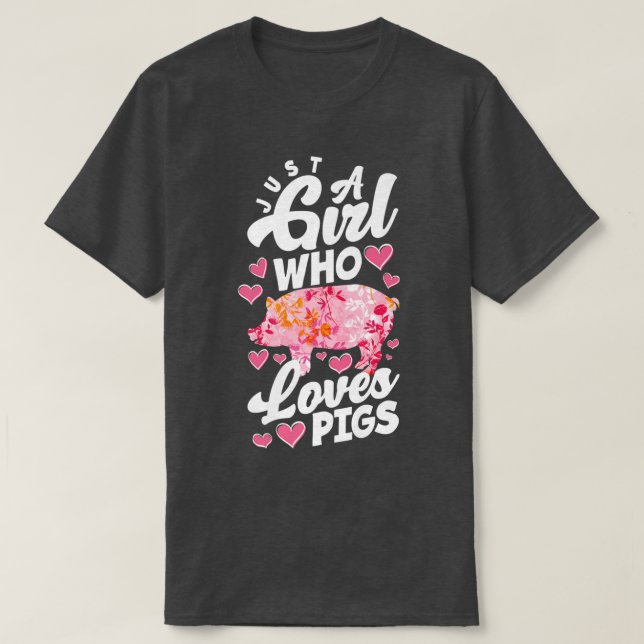 T-shirt Juste Une Fille Qui Aime Les Cochons Drôle Cochon  (Design devant)