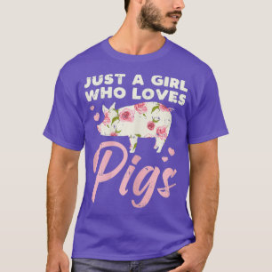T-shirt Juste Une Fille Qui Aime Les Cochons Élevant Des A