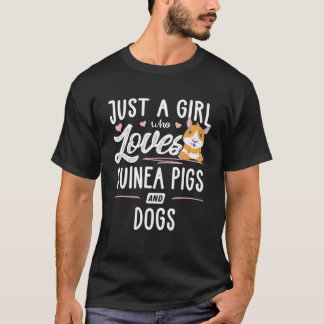 T-shirt Juste Une Fille Qui Aime Les Cochons Et Chiens De