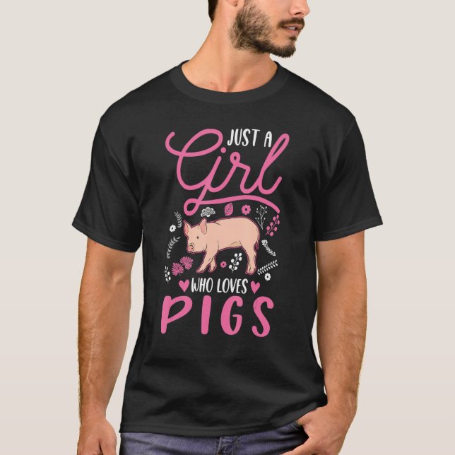 T-shirt Juste une fille qui aime les cochons fille Piggy F (Devant)