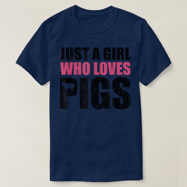 T-shirt Juste Une Fille Qui Aime Les Cochons, Les Femmes A (Design devant)