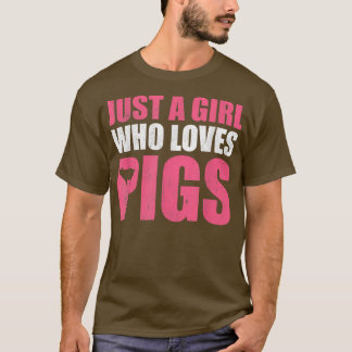 T-shirt Juste Une Fille Qui Aime Les Cochons, Les Femmes A