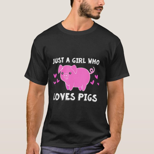 T-shirt Juste Une Fille Qui Aime Les Coeurs De Chiens Enfa (Devant)