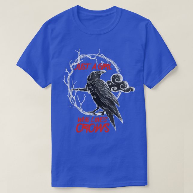 T-shirt Juste une fille qui aime les corbeaux (Design devant)