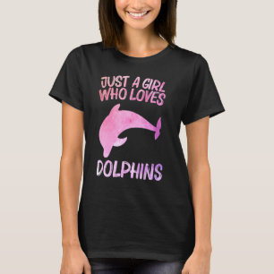 T-shirt Juste Une Fille Qui Aime Les Dauphins Pour Femmes