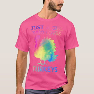 T-shirt Juste Une Fille Qui Aime Les Dindons Drôle Turquie