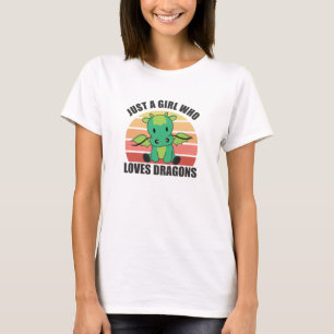 T-shirt Juste Une Fille Qui Aime Les Dragons Mignons Anima