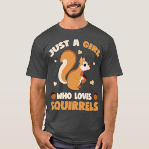 T-shirt Juste Une Fille Qui Aime Les Écureuils Drôle Amour