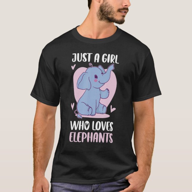 T-shirt Juste une fille qui aime les éléphants (Devant)