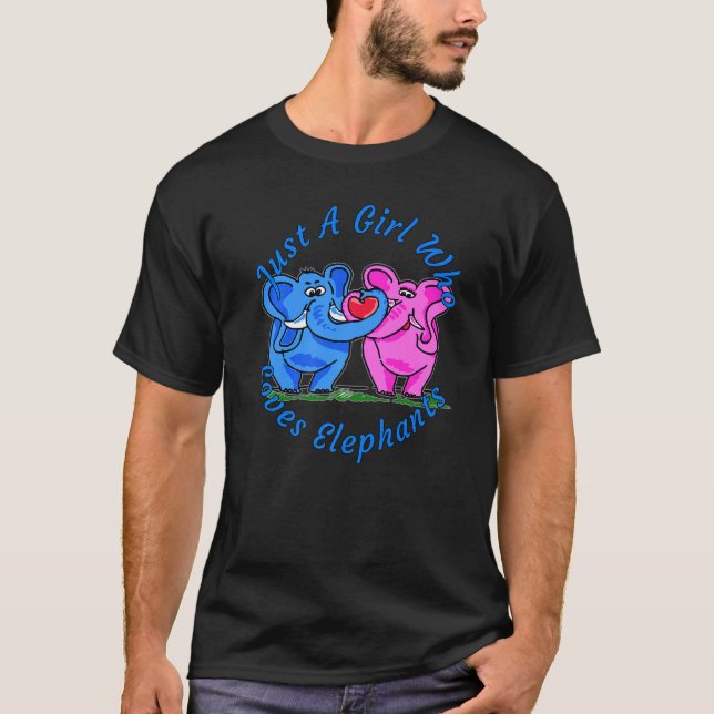 T-shirt Juste une fille qui aime les éléphants (Devant)