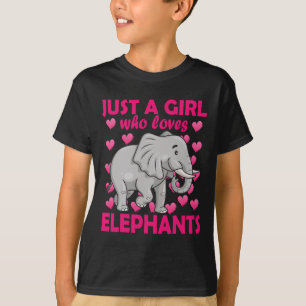 T-shirt Juste une fille qui aime les éléphants Zoo Eléphan