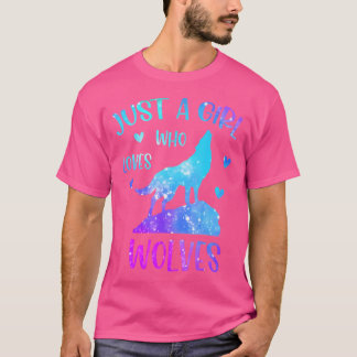 T-shirt Juste Une Fille Qui Aime Les Filles De Loup
