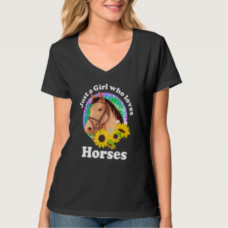 T-shirt Juste une fille qui aime les filles qui montent à 