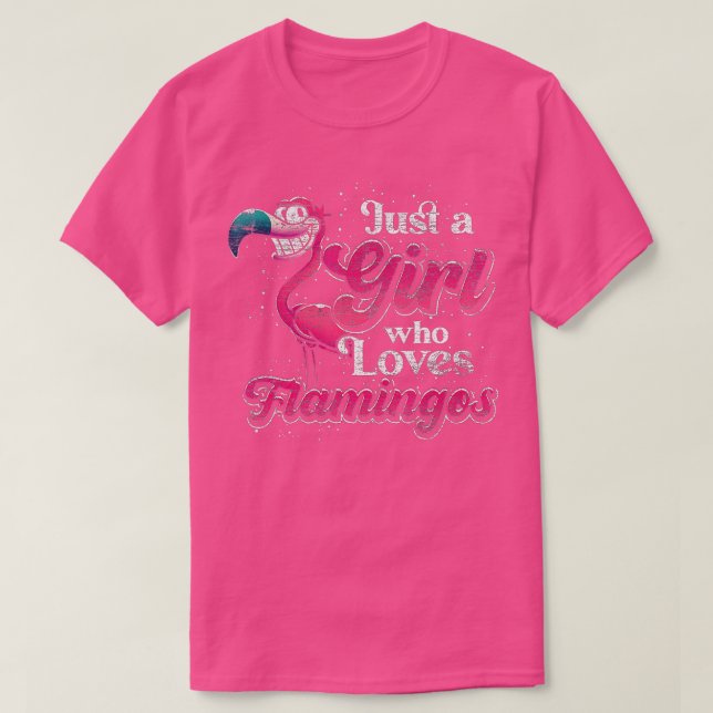 T-shirt Juste une fille qui aime les Flamants roses Oiseau (Design devant)