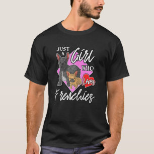 T-shirt Juste une fille qui aime les Français Coeur French