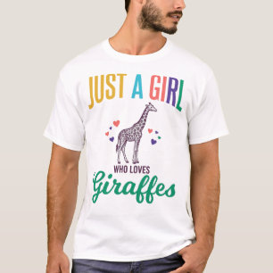 T-shirt Juste une fille qui aime les girafes vintage vecte