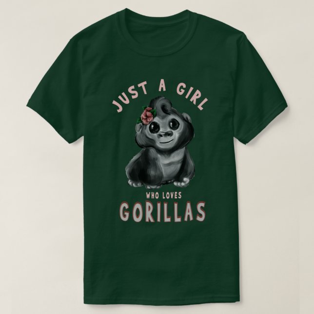 T-shirt Juste Une Fille Qui Aime Les Gorilles (Design devant)
