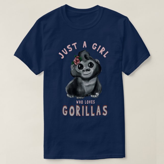 T-shirt Juste Une Fille Qui Aime Les Gorilles (Design devant)