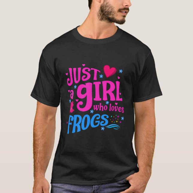 T-shirt Juste une fille qui aime les grenouilles (Devant)