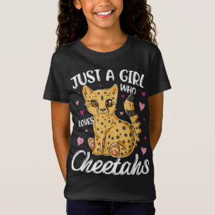 T-Shirt Juste une fille qui aime les guépards   Heart Che