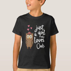 T-shirt Juste une fille qui aime les hiboux