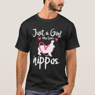 T-shirt Juste Une Fille Qui Aime Les Hippopotames Cadeau a