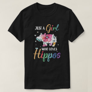T-shirt Juste Une Fille Qui Aime Les Hippopotames Cute Hip