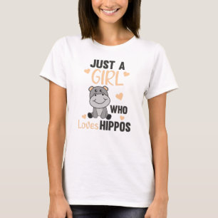 T-shirt Juste Une Fille Qui Aime Les Hippopotames Jolies H
