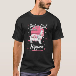 T-shirt Juste Une Fille Qui Aime Les Hippopotames Mignonne