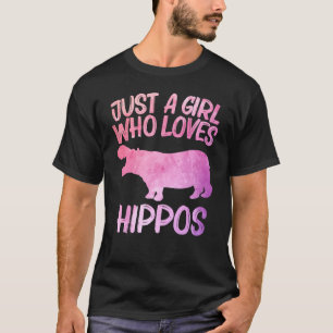 T-shirt Juste une fille qui aime les hippopotames pour fem
