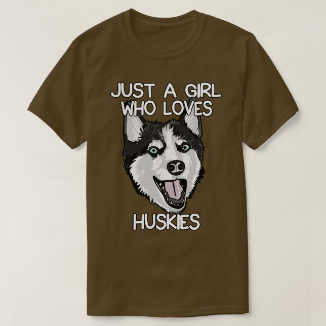 T-shirt Juste une fille qui aime les Huskies 1 (Design devant)