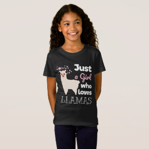 T-Shirt Juste une fille qui aime les lamas