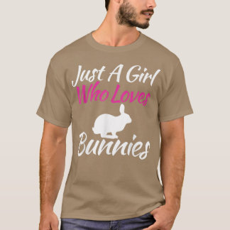 T-shirt Juste une fille qui aime les lapins Drôle Dire pou
