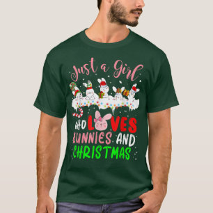 T-shirt Juste Une Fille Qui Aime Les Lapins Et Noël Père N