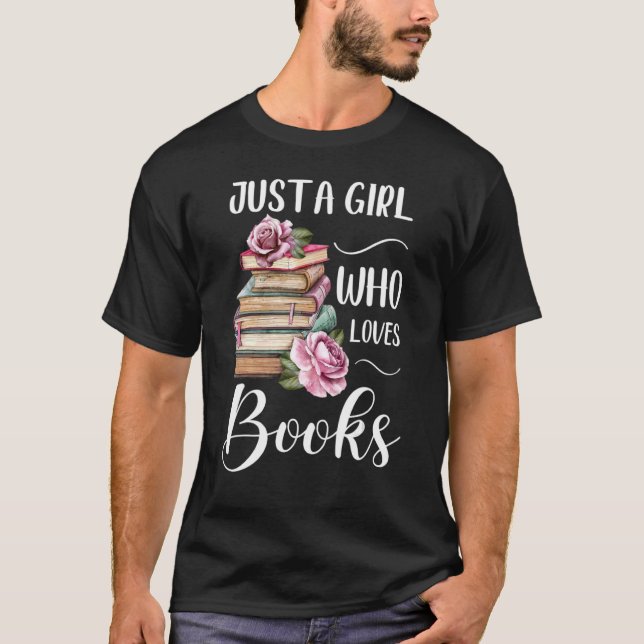 T-shirt Juste Une Fille Qui Aime Les Livres École Biblioth (Devant)