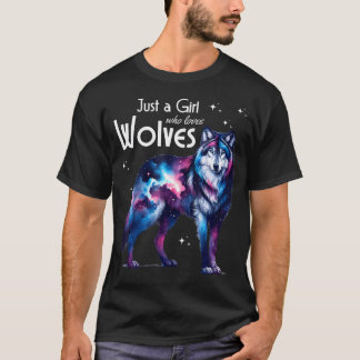 T-shirt Juste Une Fille Qui Aime Les Loups Filles Femmes A