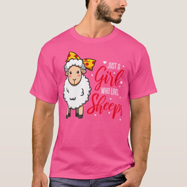 T-shirt Juste une fille qui aime les moutons (Devant)