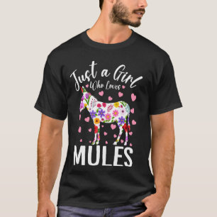 T-shirt Juste une fille qui aime les mules femmes et fille