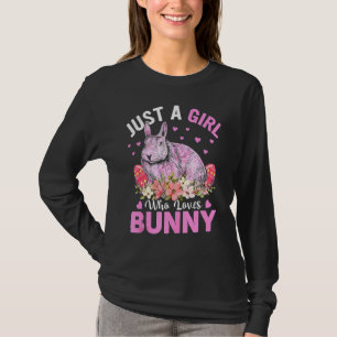T-shirt Juste Une Fille Qui Aime Les Oeufs De Lapin Fleurs