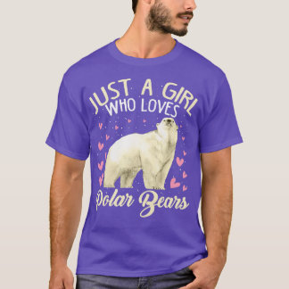 T-shirt Juste Une Fille Qui Aime Les Ours Polaires Ours Po