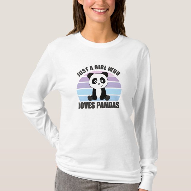 T-shirt Juste Une Fille Qui Aime Les Pandas Les Animaux Do (Devant)