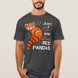 T-shirt Juste une fille qui aime les pandas rouges 3