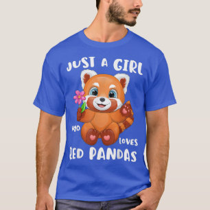 T-shirt Juste Une Fille Qui Aime Les Pandas Rouges Mignonn