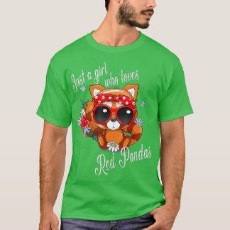 T-shirt Juste une fille qui aime les pandas rouges pour le