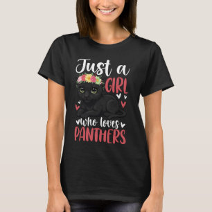 T-shirt Juste une fille qui aime les panthères faune chat