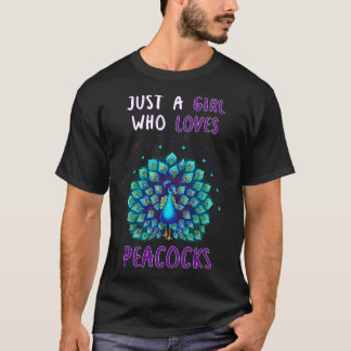 T-shirt Juste une fille qui aime les paons