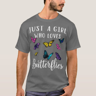 T-shirt Juste Une Fille Qui Aime Les Papillons Je