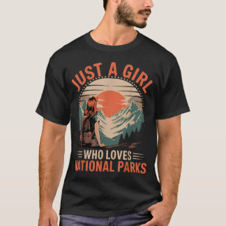 T-shirt Juste Une Fille Qui Aime Les Parcs Nationaux Vinta