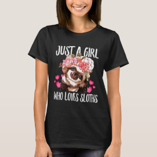 T-shirt Juste Une Fille Qui Aime Les Paresseux Amant Papa