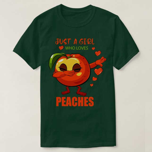 T-shirt Juste une fille qui aime les pêches (Design devant)